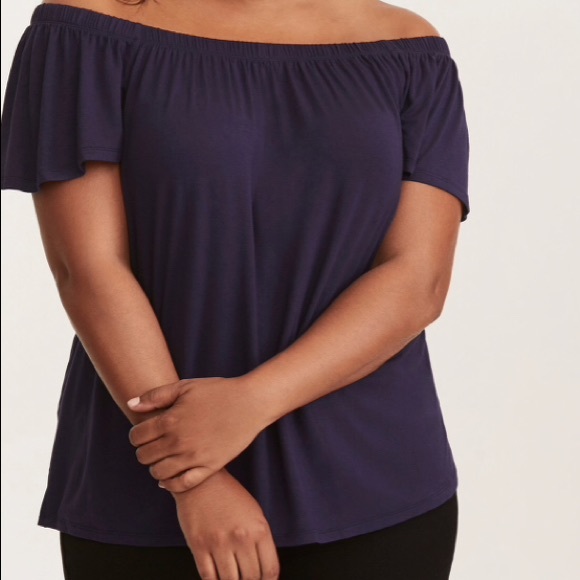 Off Shoulder Ruffle Tee - Picture 3 of 6